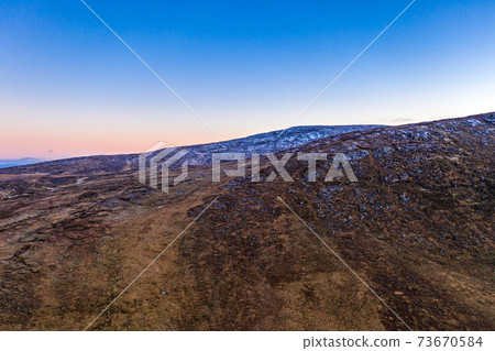 Aerial view of the Glenveagh National Park in County Donegal, Ireland 73670584