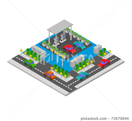 gas station isometric 73670694