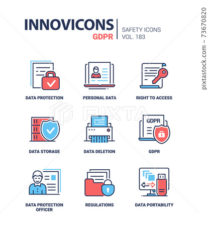 GDPR - modern line design style icons set GDPR - modern line design style icons set 73670820