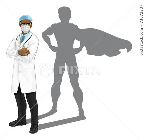 Superhero Doctor with Super Hero Shadow 73672237