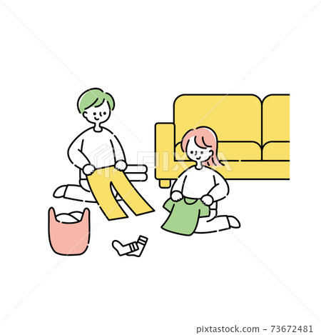 情侶折疊洗衣 73672481