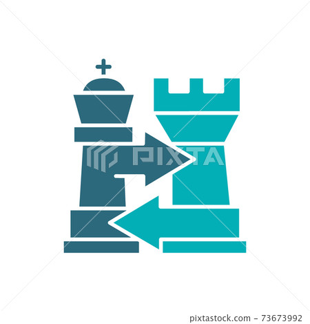 Rook and King chess exchange, castling colored icon. Board game, table entertainment symbol Rook and King chess exchange, castling colored icon. Board game, table entertainment symbol 73673992