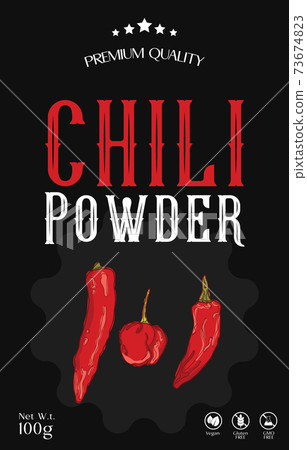 Download Premium Quality Chili Powder Label Template Stock Illustration 73674823 Pixta