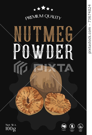 Download Premium Quality Nutmeg Seasoning Powder Label Stock Illustration 73674824 Pixta