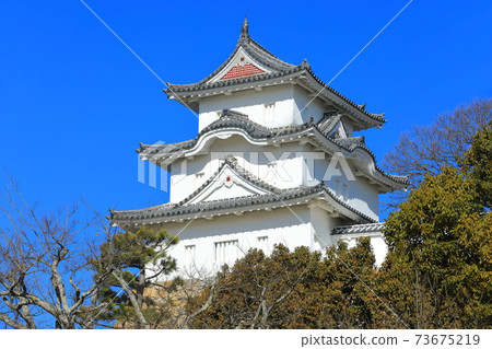 [兵庫縣]天氣晴朗的明石城（轉身） 73675219