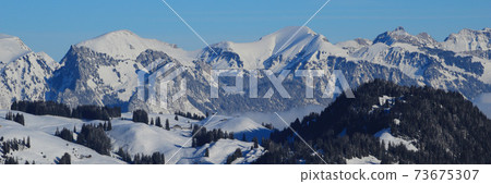 Mountains seen from Horneggli, Switzerland. Mountains seen from Horneggli, Switzerland. 73675307