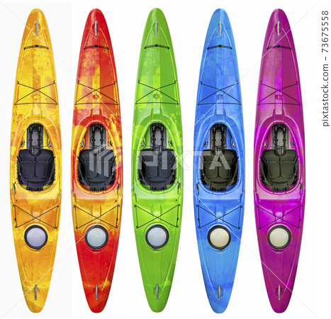 river running kayak isolated 73675558