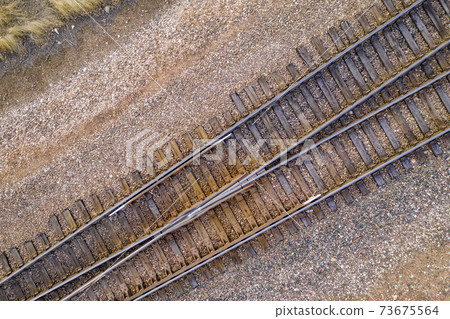 railroad tracks aerial view railroad tracks aerial view 73675564