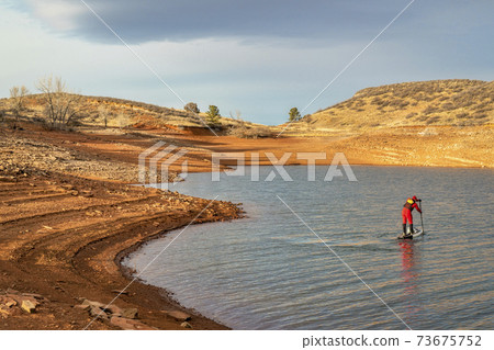 winter stand up paddling in Colorado 73675752