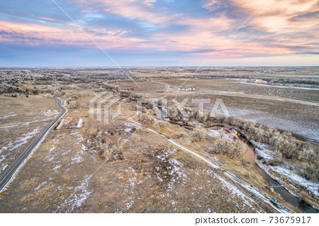 rivers and farmland in eastern Colorado 73675917