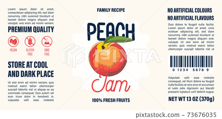 Family Recipe Peach Jam Label Template Stock Illustration