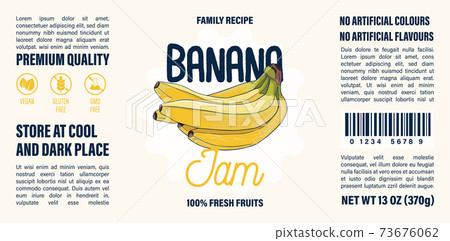 Family recipe Banana jam label template.... - Stock Illustration ...