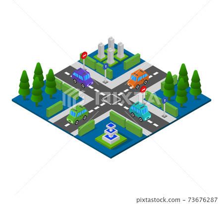 isometric road junction isometric road junction 73676287