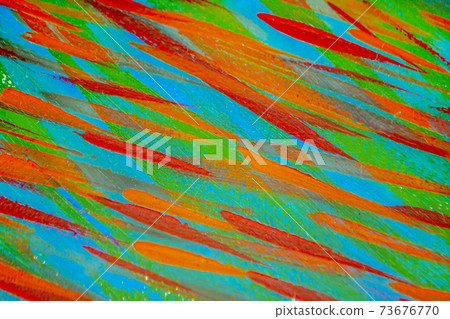 Bright varied background of colored lines of brush strokes made with paint Bright varied background of colored lines of brush strokes made with paint 73676770