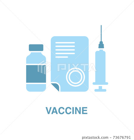 Medical icon. Vial with vaccine and medicine. Prescription or license. Injection Medical icon. Vial with vaccine and medicine. Prescription or license. Injection 73676791