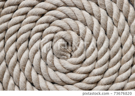 Navy rope folded in circle top view 73676820
