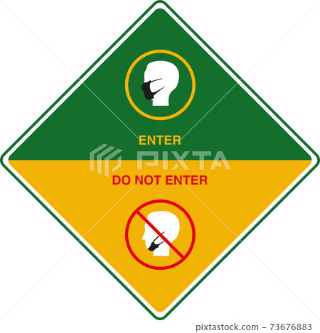 Signs of correct and incorrect wearing of a medical mask. Human head icon in medical mask Signs of correct and incorrect wearing of a medical mask. Human head icon in medical mask 73676883