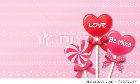 Valentine lollipop candy illustration material 73679117