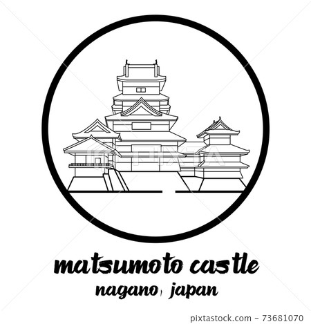 Circle icon line Matsumoto castle. vector illustration Circle icon line Matsumoto castle. vector illustration 73681070