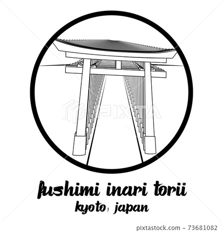 Circle icon line Fushimi Inari Torii . vector illustration Circle icon line Fushimi Inari Torii . vector illustration 73681082