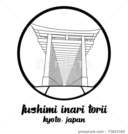 Circle icon line Fushimi Inari Torii . vector illustration Circle icon line Fushimi Inari Torii . vector illustration 73681084