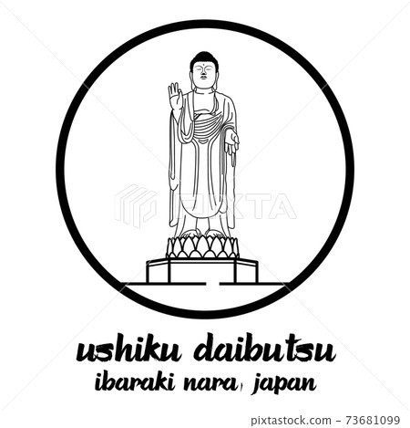 Bangkok, Thailand. 08 01 2020. Giant Buddha Great Buddha of Ushiku Daibutsu in ibaraki nara Japan. icon Bangkok, Thailand. 08 01 2020. Giant Buddha Great Buddha of Ushiku Daibutsu in ibaraki nara Japan. icon 73681099