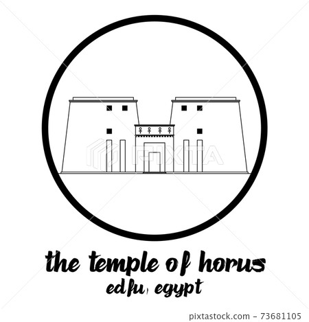 Circle Icon The Temple of Horus. vector illustration Circle Icon The Temple of Horus. vector illustration 73681105