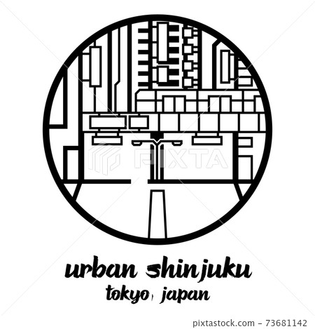 Circle icon line urban shinjuku. vector illustration Circle icon line urban shinjuku. vector illustration 73681142