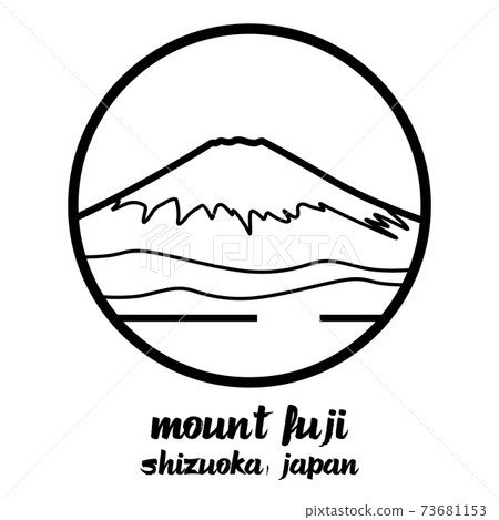 Circle icon line mount fuji. vector illustration Circle icon line mount fuji. vector illustration 73681153