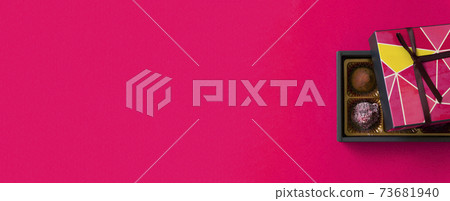 Valentine's Day chocolate and copy space 73681940