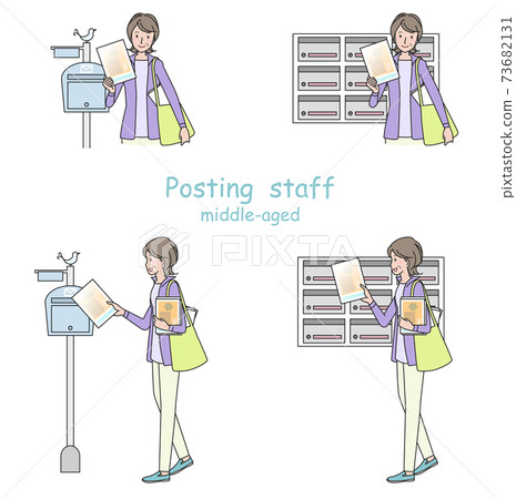 Various middle-aged posting staff 73682131