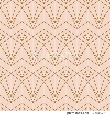 Art Deco Seamless Pattern in a Trending minimal Linear Style. Vector Abstract Geometric background 73683268
