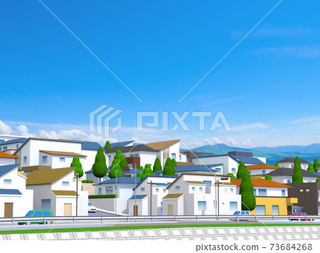 Scenery of the city: A refreshing blue sky 73684268