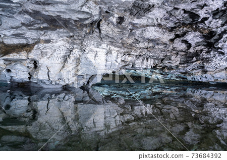 Underground Lake Inside the Ice Cave. Kungur In The Urals, Russia Underground Lake Inside the Ice Cave. Kungur In The Urals, Russia 73684392