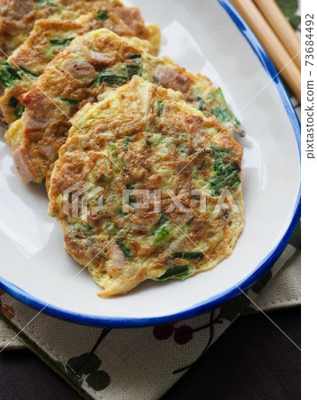 Korean Food Egg Vegetable Bupimgae Korean Food Egg Vegetable Bupimgae 73684492