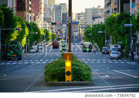 東京市中心（荒川區Minowa）雙車道的複雜道路 73684792