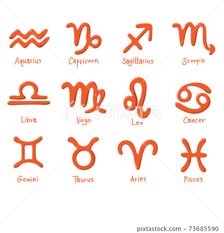 free hand red astrological signs with shadow illustration vector isolated on white background. You can change the original color. The color of highlight and shadow will be changed automatically. free hand red astrological signs with shadow illustration vector isolated on white background. You can change the original color. The color of highlight and shadow will be changed automatically. 73685590