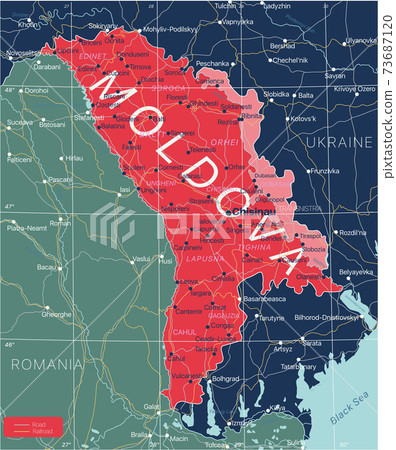 Moldova country detailed editable map Moldova country detailed editable map 73687120