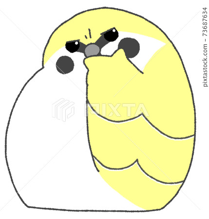 A cute sparrow (yellow) that makes you wonder and wrinkles between your eyebrows 73687634