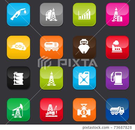 Extraction of oil icons set 73687828