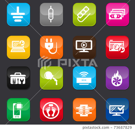 Electronic repair icons set Electronic repair icons set 73687829