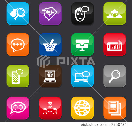 Data analytic and social network icons set Data analytic and social network icons set 73687841