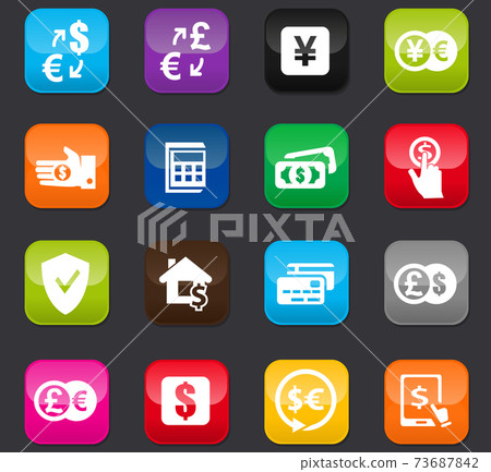 Currency exchange icons set Currency exchange icons set 73687842