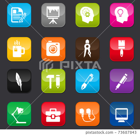 Creative process icons set Creative process icons set 73687843