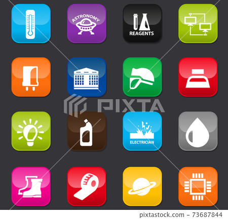 Courses school icons set Courses school icons set 73687844