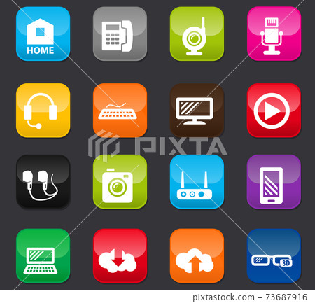 Hi tech icons set Hi tech icons set 73687916