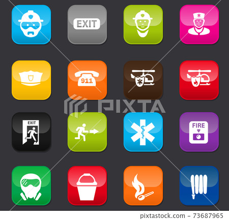 Emergency icons set - Stock Illustration [73687965] - PIXTA
