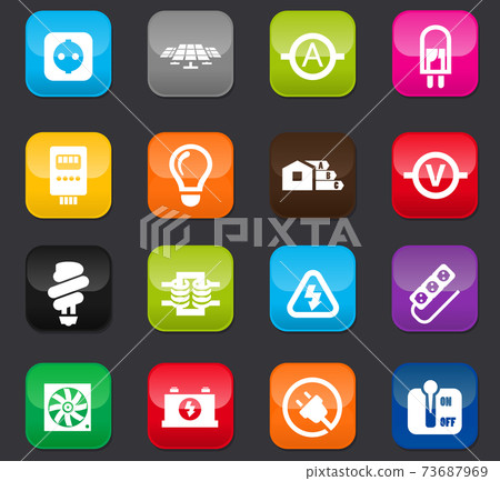Electricity icon set - Stock Illustration [73687969] - PIXTA