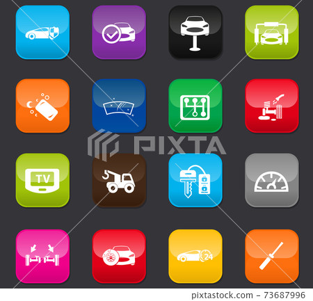 Car shop icons set Car shop icons set 73687996