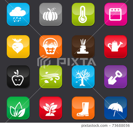 Autumn icons set Autumn icons set 73688036